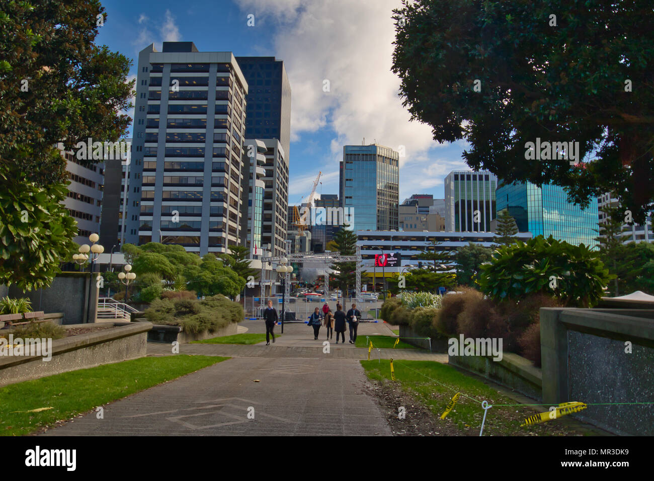 Besetzt Straßenszenen in der Innenstadt von Wellington, der Hauptstadt Neuseelands. Stockfoto