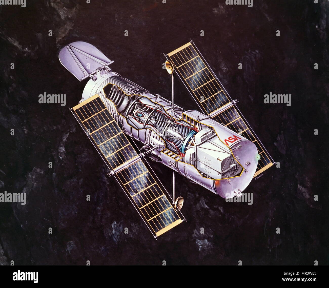 Künstlerische Darstellung Darstellung der NASA-Weltraumteleskop - ein 10 Tonnen Space Observatory Start für Mitte 1980 geplant. Vom 20. Jahrhundert Stockfoto