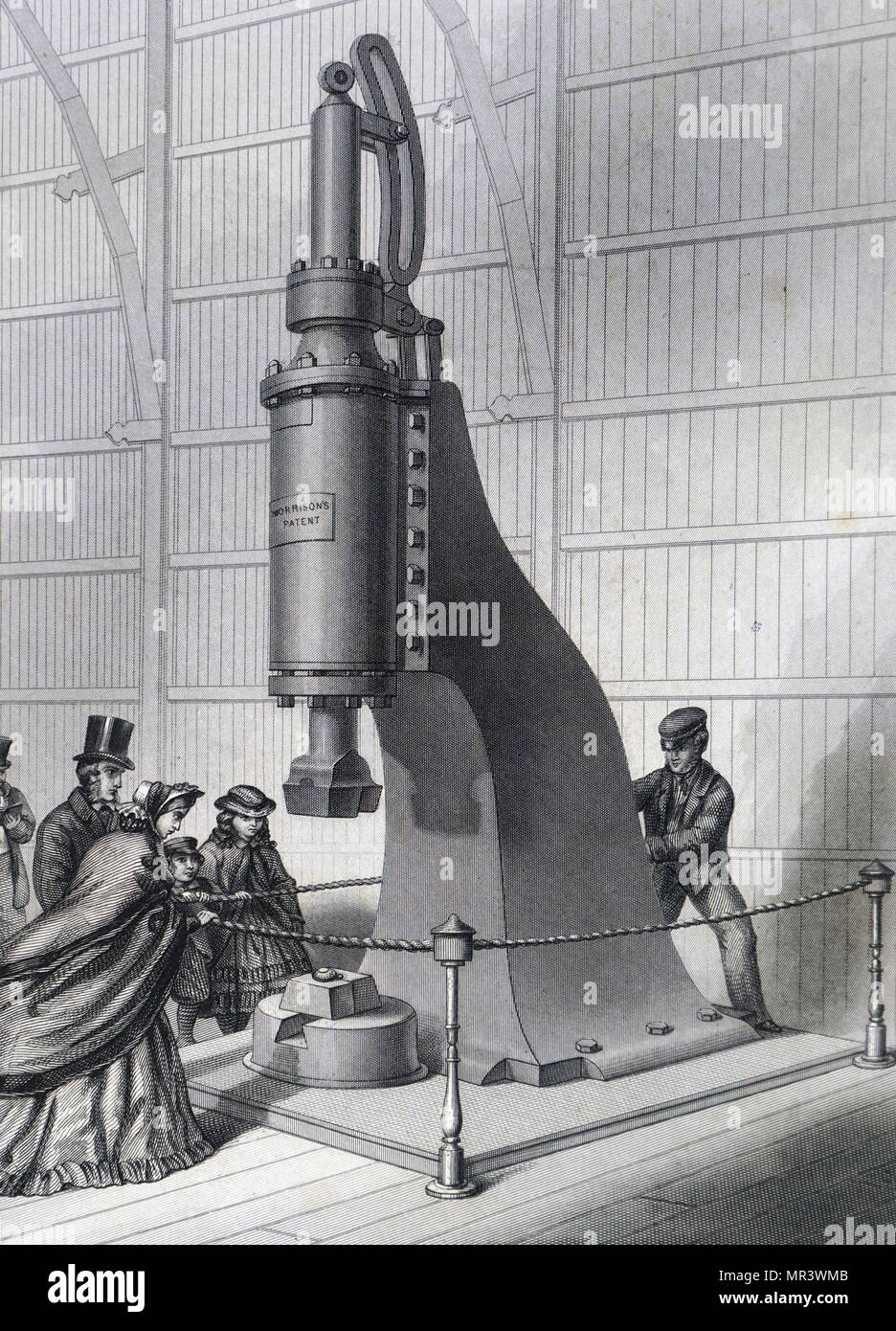 Gravur Darstellung Marioni Zylinder drücken, um illustriert Arbeit verwendet. Diese Maschine konnte 7.000 Exemplare pro Stunde drehen Sie mit harten Verpackung auf trockenem Papier. Vom 19. Jahrhundert Stockfoto