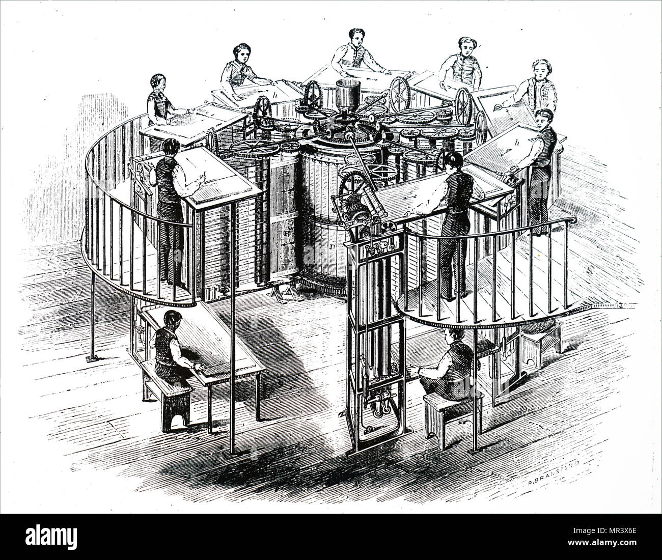 Gravur Der Ersten Druckmaschine Aus Den Usa Stockfotografie - Alamy