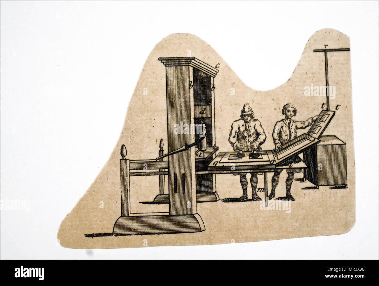 Abbildung: Darstellung Der Art Der Druckmaschine Im Späteren Teil Des 18.  Jahrhunderts Verwendet. Vom 18. Jahrhundert Stockfotografie - Alamy