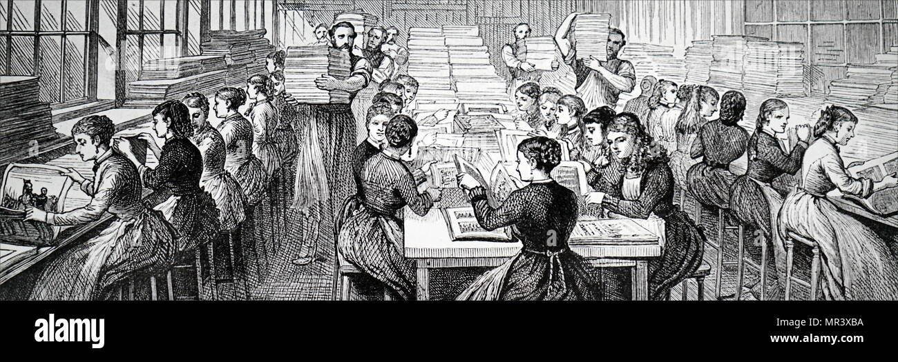 Abbildung: Darstellung der Vorbereitung der Illustrated London News. Vom 19. Jahrhundert Stockfoto
