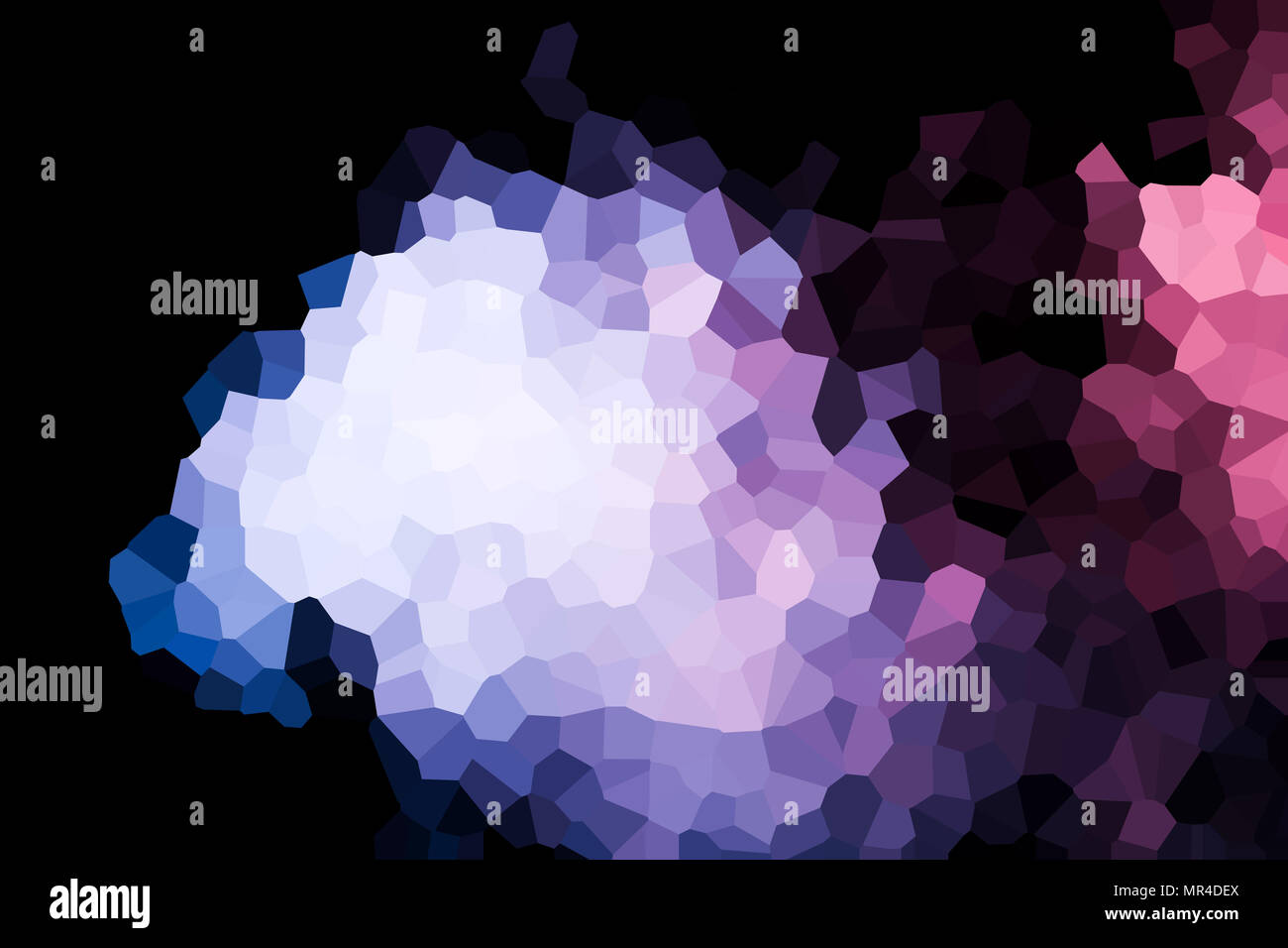 Ein Foto einer abstrakten geometrischen Muster von verschiedenen Polygone und Dreiecke in Rosa, Blau und Orange Stockfoto