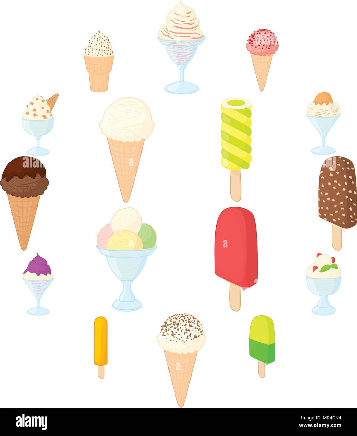 Eis Symbole, Cartoon Stil Stock Vektor