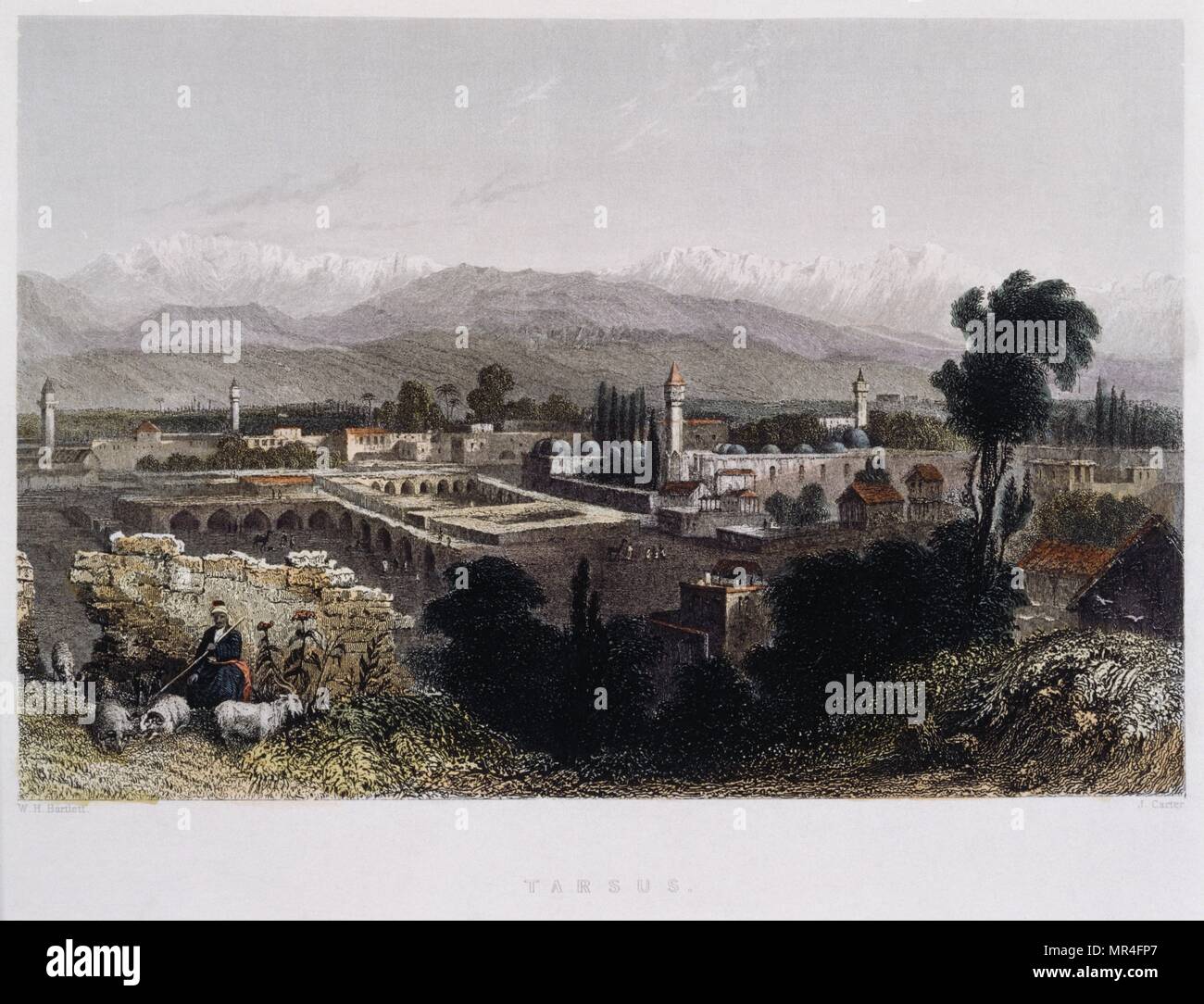 Die Stadt Tarsus 1838, von William Henry Bartlett (26. März 1809 bis 13. September 1854) Stockfoto