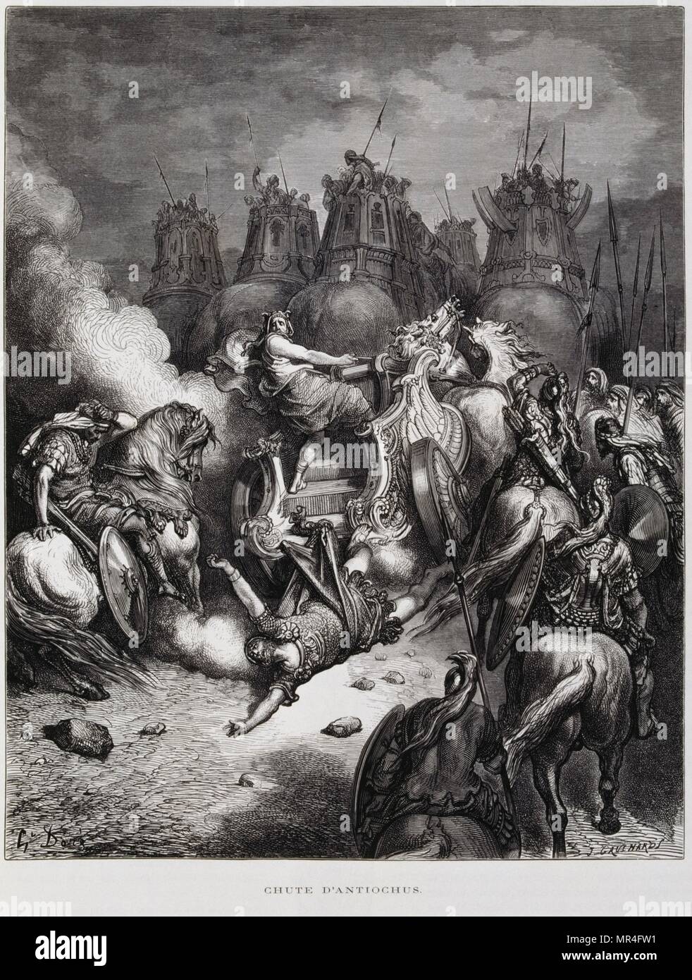 Tod Von Antiochos Iv Epiphanes Griechische Konig Des Seleukidenreiches Von 175 V Chr Bis Zu Seinem Tod 164 V Chr Abbildung Aus Dem Dore Bibel 1866 1866 Franzosischer Kunstler Und Illustrator Gustave