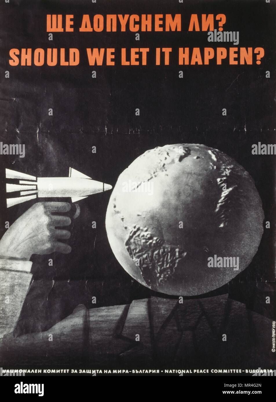 Sollten wir geschehen lassen?" der Russischen, Sowjetischen, Kalter Krieg, Propaganda Poster Stockfoto