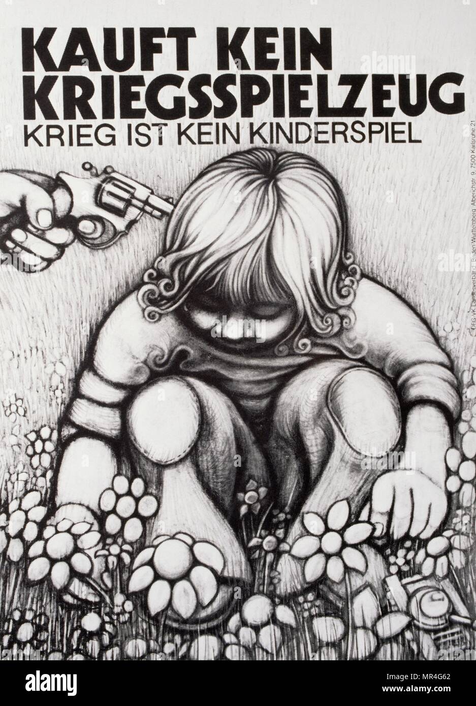 Deutsche anti-Krieg und Frieden Plakat während des Kalten Krieges 1985 Stockfoto