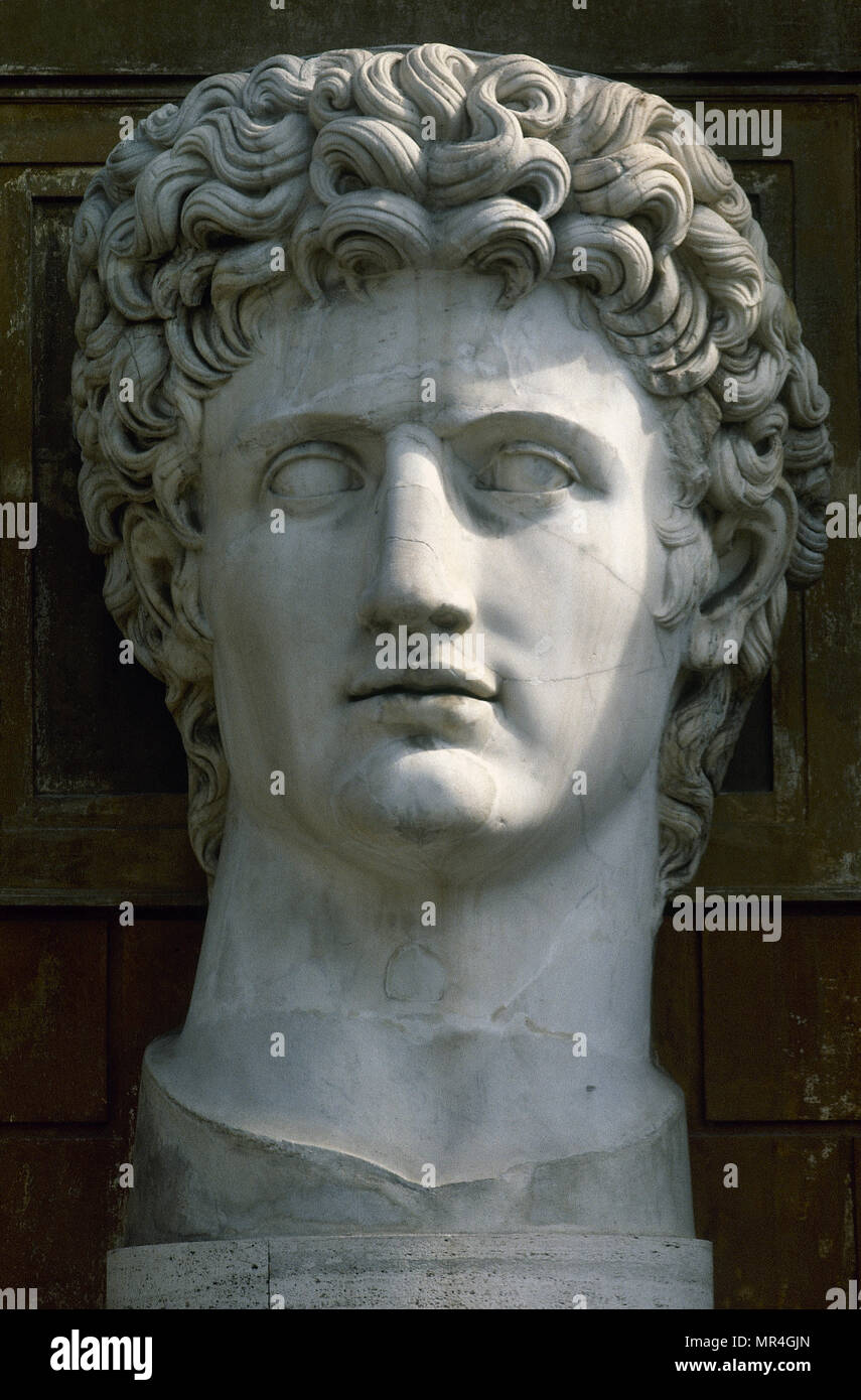 Augustus (63 V.CHR.-14 N.CHR.). Erste Kaiser des römischen Reiches. Kolossale Statue. Vatikanischen Museen. Vatikanstadt. Stockfoto