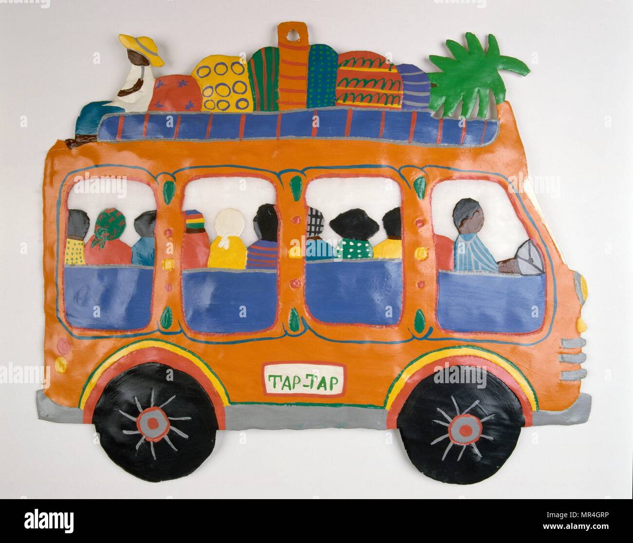 Haitianische Volkskunst: Malerei eines Tap Bus in Haiti tippen. 1995 Stockfoto