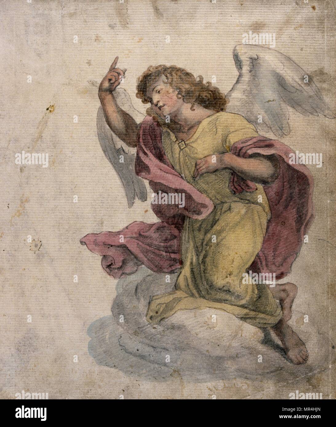 Aquarell Abbildung: ein Engel. Französisch um 1830 Stockfoto