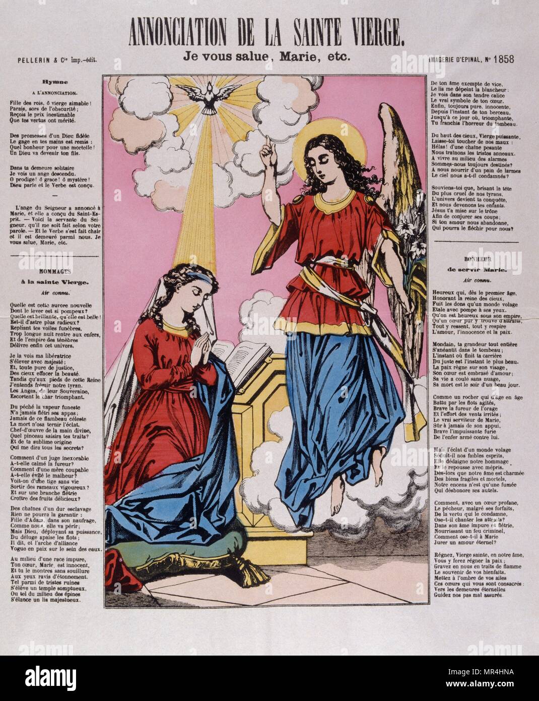 Spanisch 19, Abbildung: Verkündigung der Jungfrau Maria, wie sie von einem Engel besucht. Stockfoto
