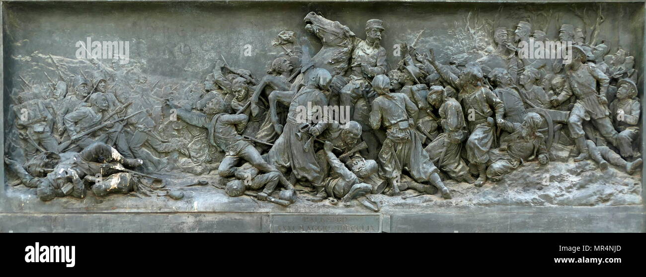 Denkmal für Vittorio Emanuele II, bekannt nur von den Venezianern als Denkmal, ist ein Reiterstandbild 1887 durch die römische Bildhauer Ettore Ferrari, in Riva degli Schiavoni entfernt, im Stadtteil Castello in Venedig. Die bronze Arbeit wurde im Jahr 1887 gemacht haben, zu gedenken des zehnten Jahrestages des Todes von Vittorio Emanuele II (1820-1878), dem ersten König des Königreichs Italien. Stockfoto