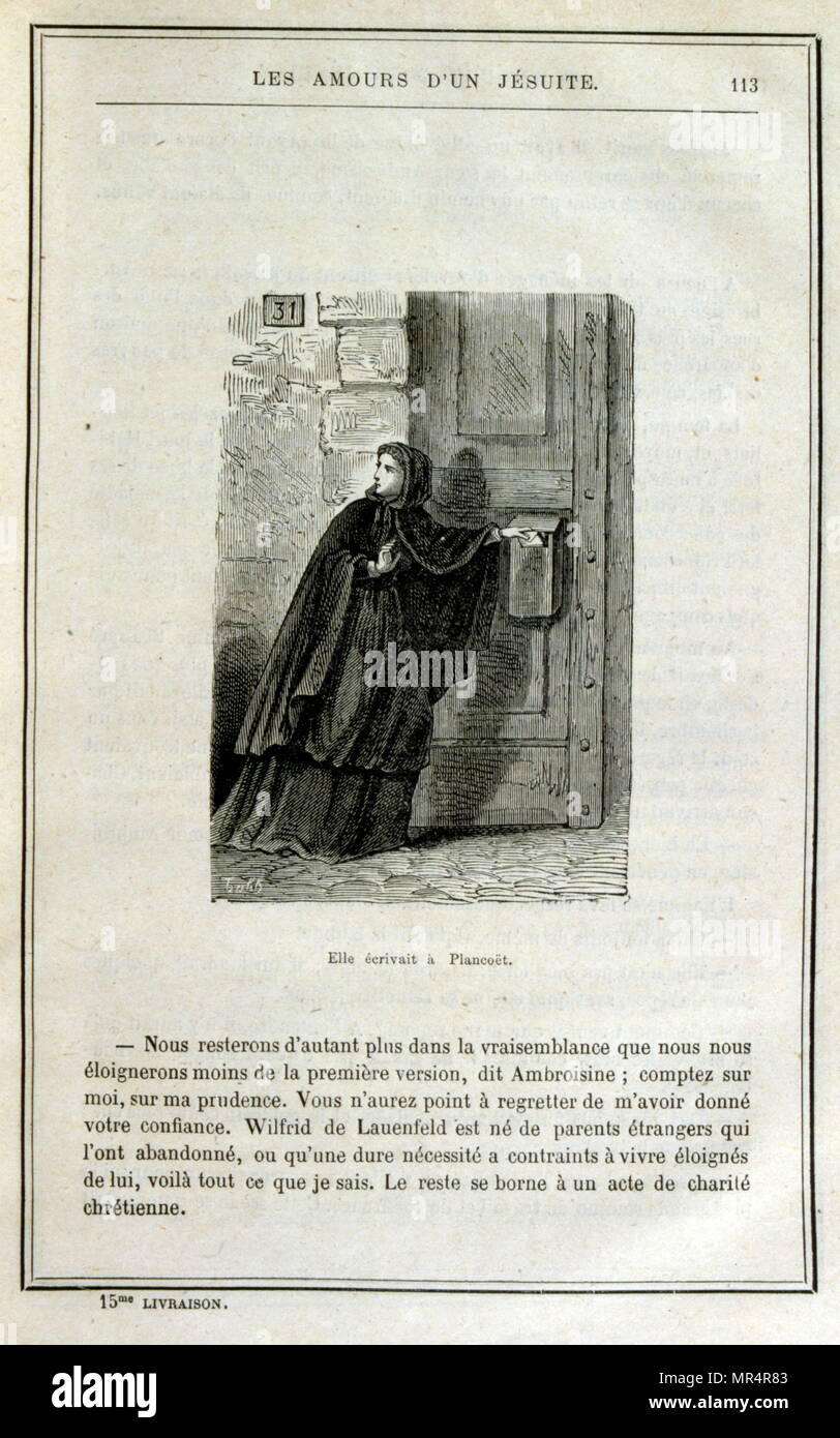 Abbildung von Les Amours d'un Jesuit: histoire vraie (Die liebt eines Jesuiten: Eine wahre Geschichte) von Gustave Graux. (1837-1899). Stockfoto Abbildung von Les Amours d'un Jesuit: histoire vraie (Die liebt eines Jesuiten: Eine wahre Geschichte) von Gustave Graux. (1837-1899). Stockfoto