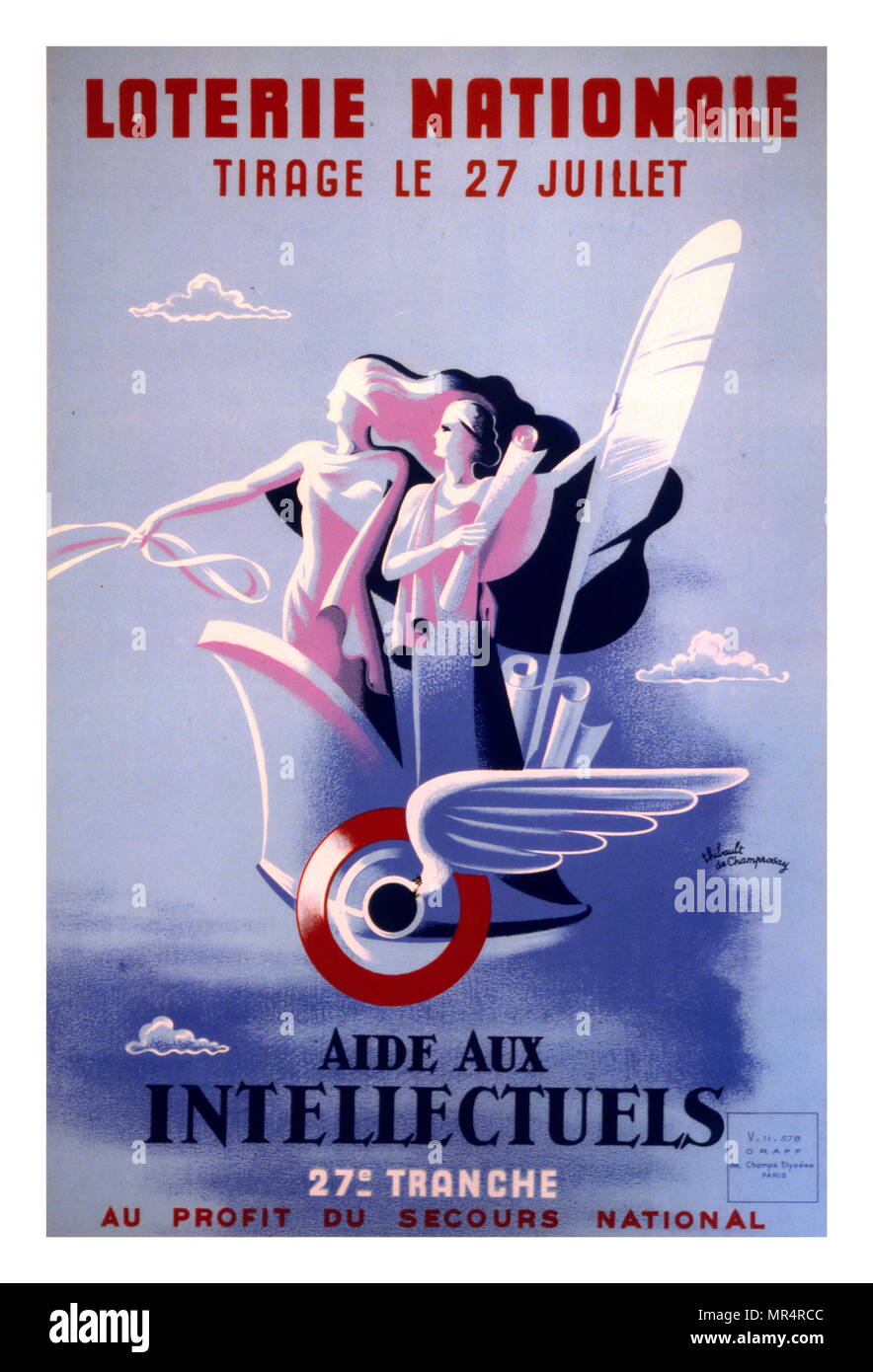 Französische zweiten Weltkrieg National Lottery Poster. 1942 Stockfoto