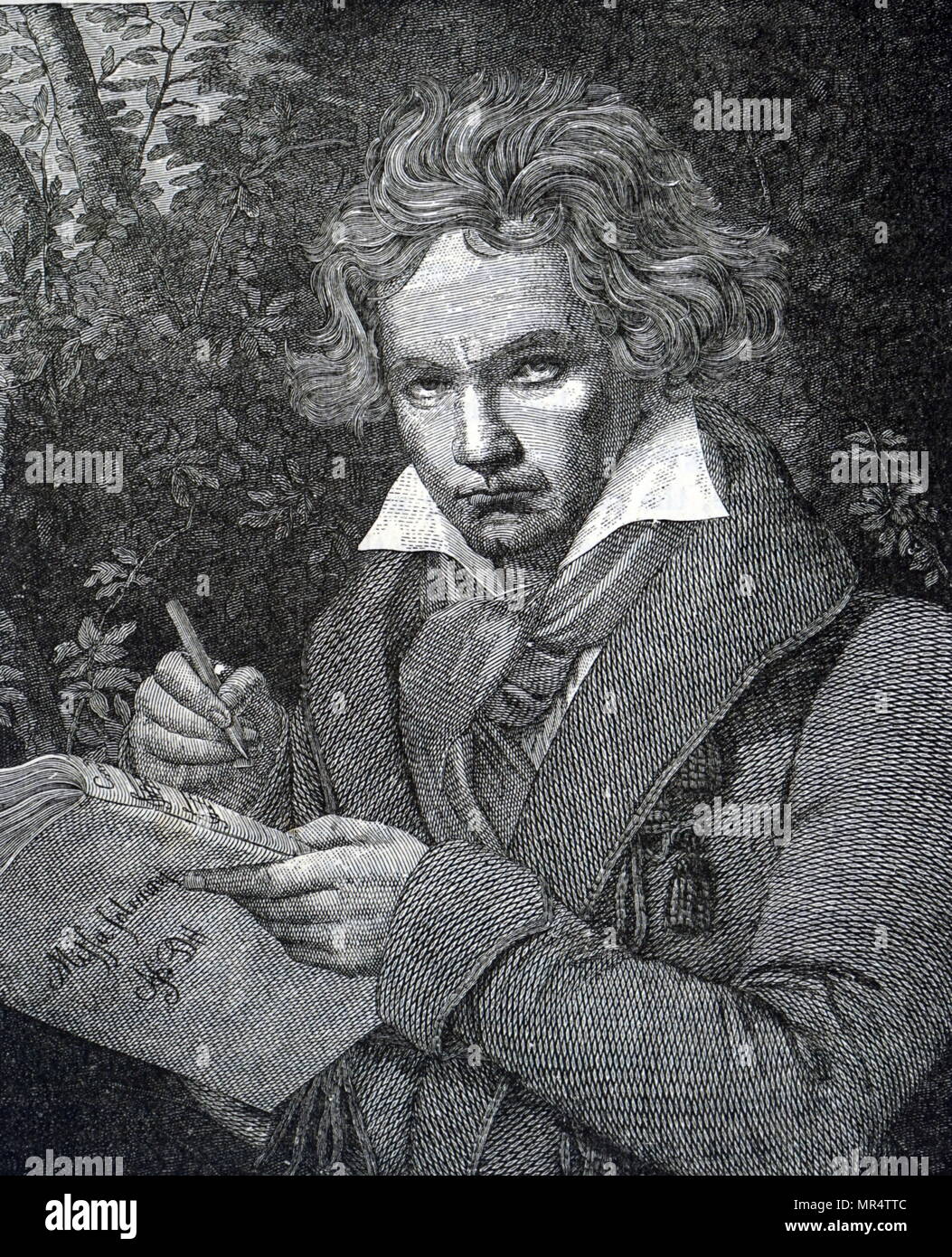 Porträt von Ludwig van Beethoven (1770-1827), deutscher Komponist und Pianist. Vom 19. Jahrhundert Stockfoto