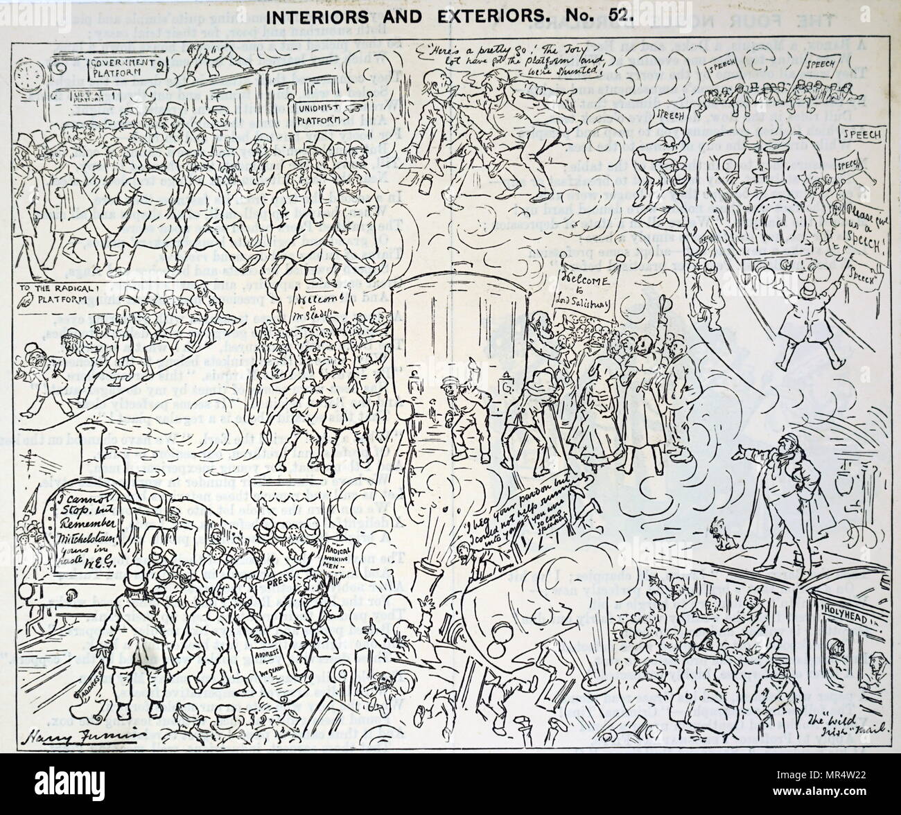 Cartoon über die Rolle von Lord Salisbury im Jahre 1864 Reform Bill. Salisbury, (3. Februar 1830 - 22. August 1903), war ein britischer Staatsmann der Konservativen Partei, als Premierminister dreimal für insgesamt über 13 Jahre. Stockfoto