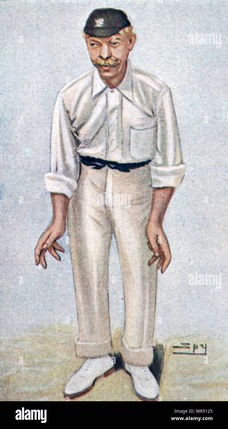 Farbe Portrait von Bobby Abel (1857-1936) ein Surrey und England öffnung Batsman. Vom 20. Jahrhundert Stockfoto