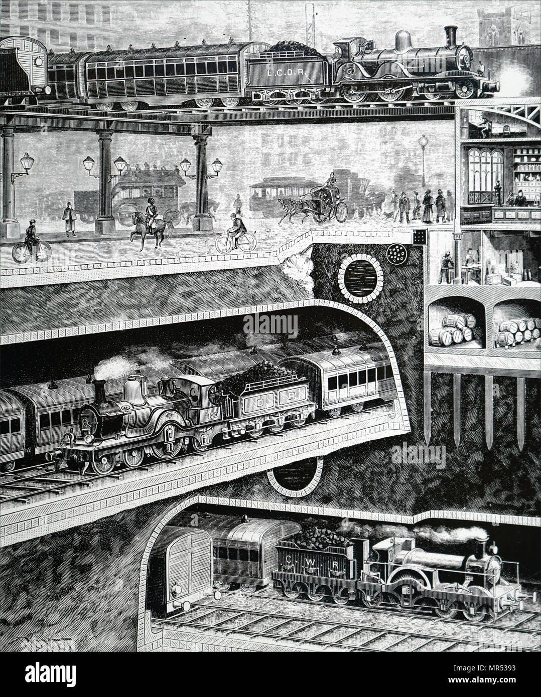 Historisches archivarchiv der london transportgeschichte Fotos und