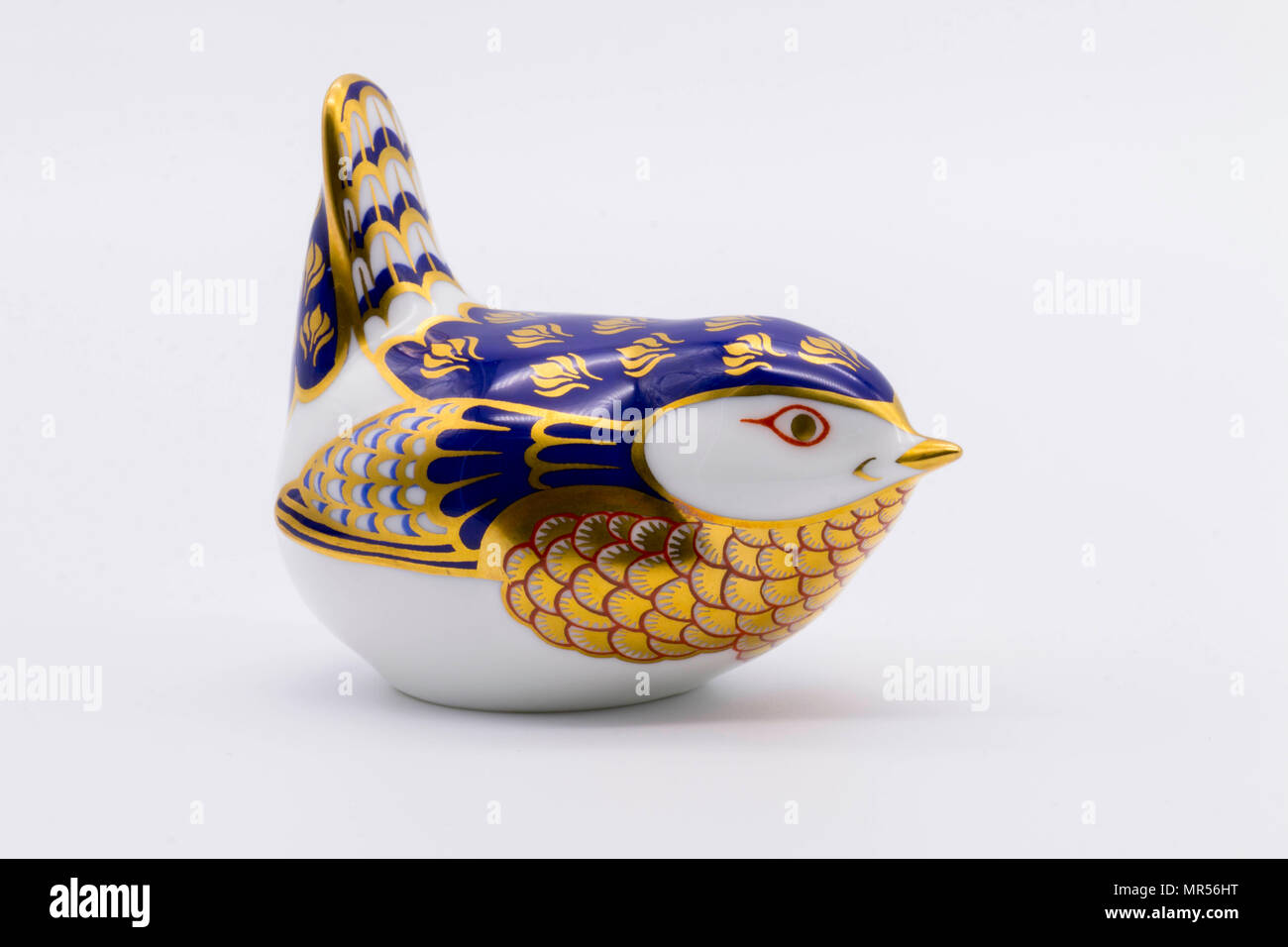 Royal Crown Derby Fine Bone China Briefbeschwerer ein zaunkönig Vogel Stockfoto