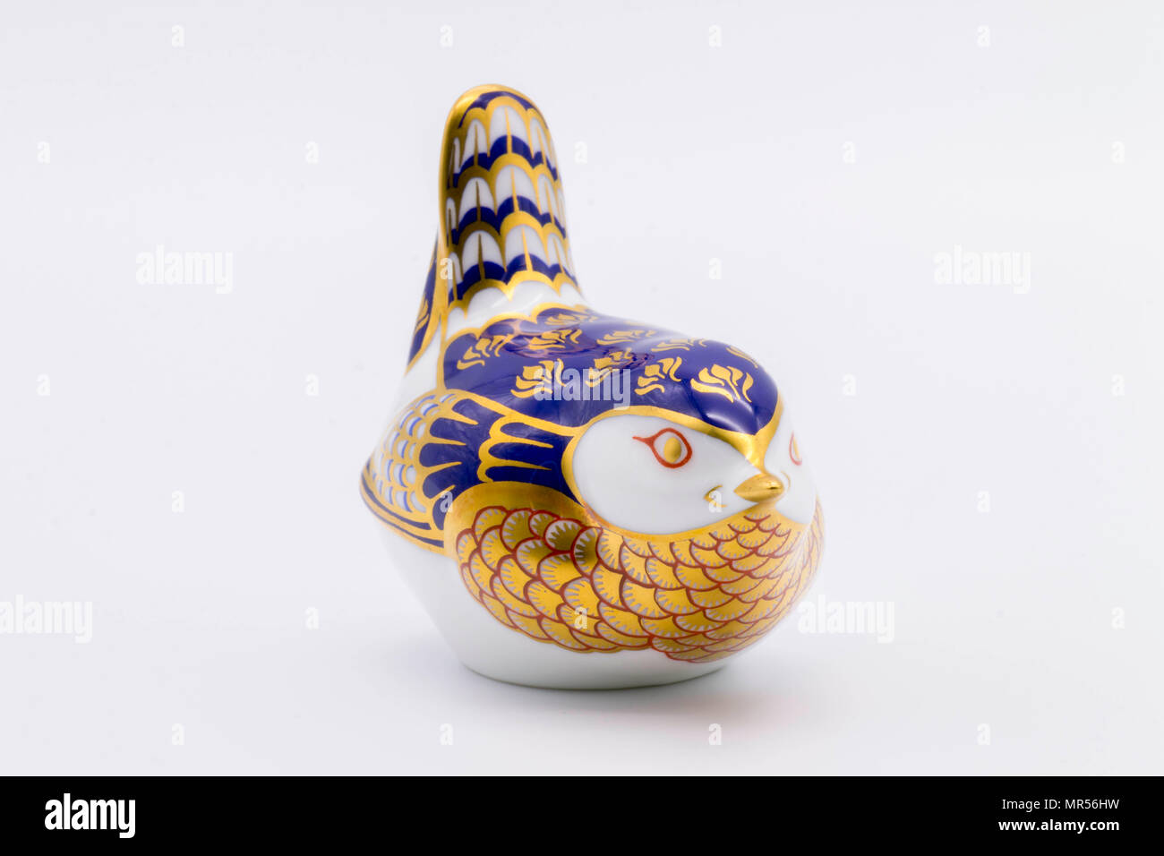 Royal Crown Derby Fine Bone China Briefbeschwerer ein zaunkönig Vogel Stockfoto