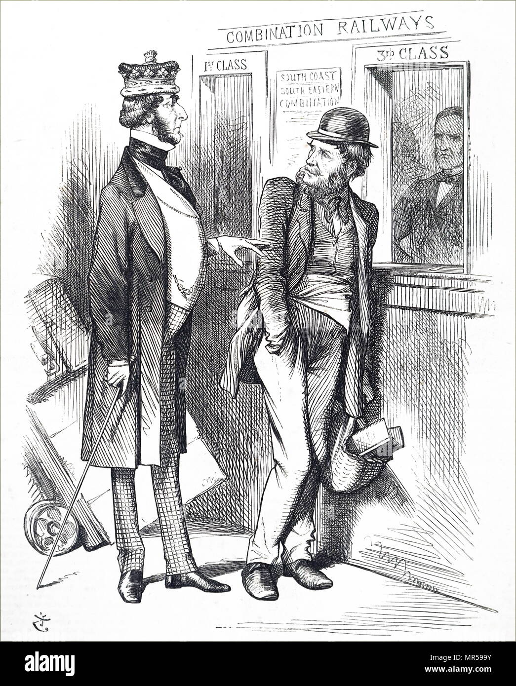 Cartoon kommentierte die steigenden Preise von Kartellen und Mangel an Wettbewerb, verursacht. Illustriert von John Tenniel (1820-1914) ein englischer Illustrator Grafik Humorist und politischen Karikaturisten. Vom 19. Jahrhundert Stockfoto