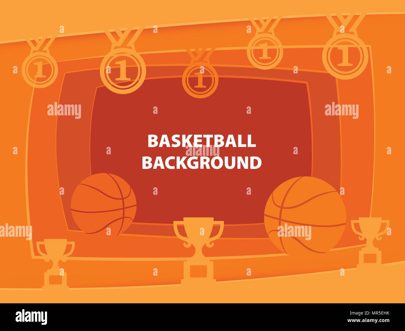 Basketball Abstrakt Hintergrund mit Papier schneiden Formen Stock Vektor