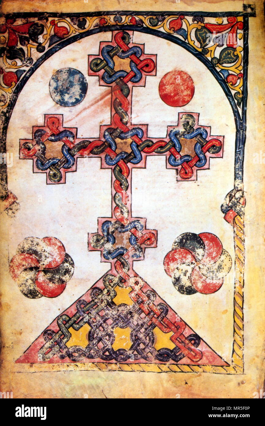 Armenisch-christlichen illustrierte Handschrift, 13. Jahrhundert Stockfoto