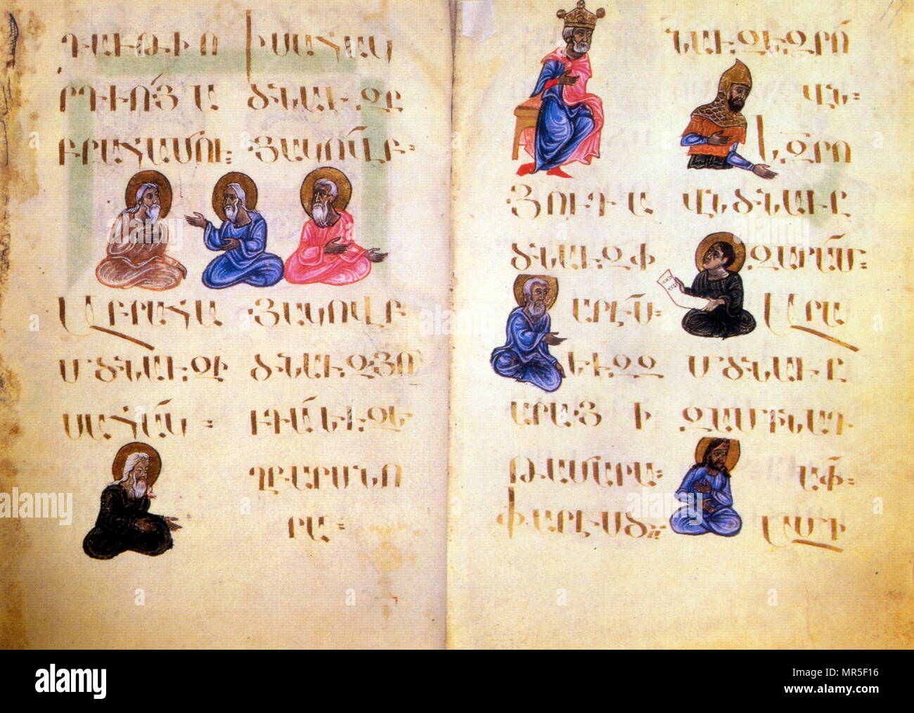 Armenisch-christlichen illustrierte Handschrift mit der Genealogie Jesu Christi, 14. Jahrhundert Stockfoto