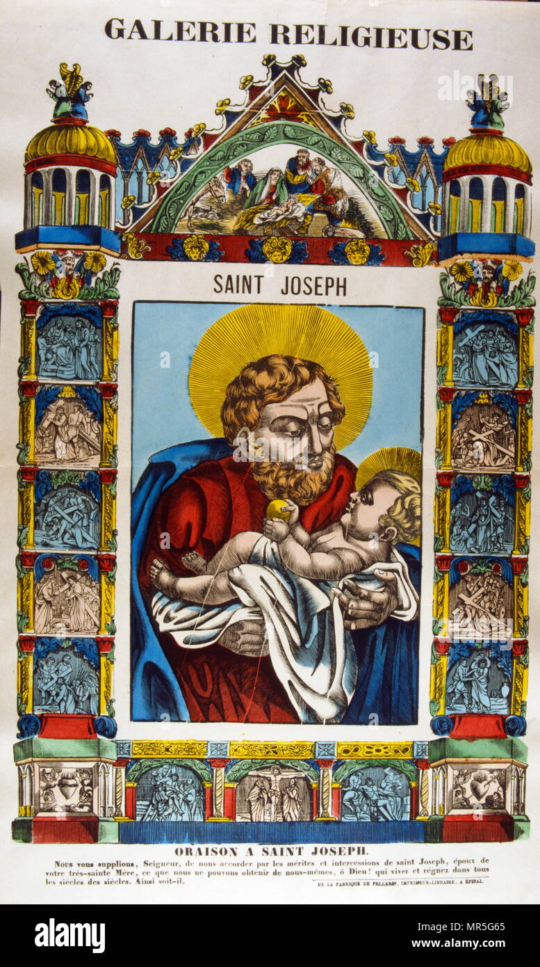 Französisch 19. Jahrhundert Abbildung: Darstellung der Hl. Joseph, der Vater von Jesus Stockfoto