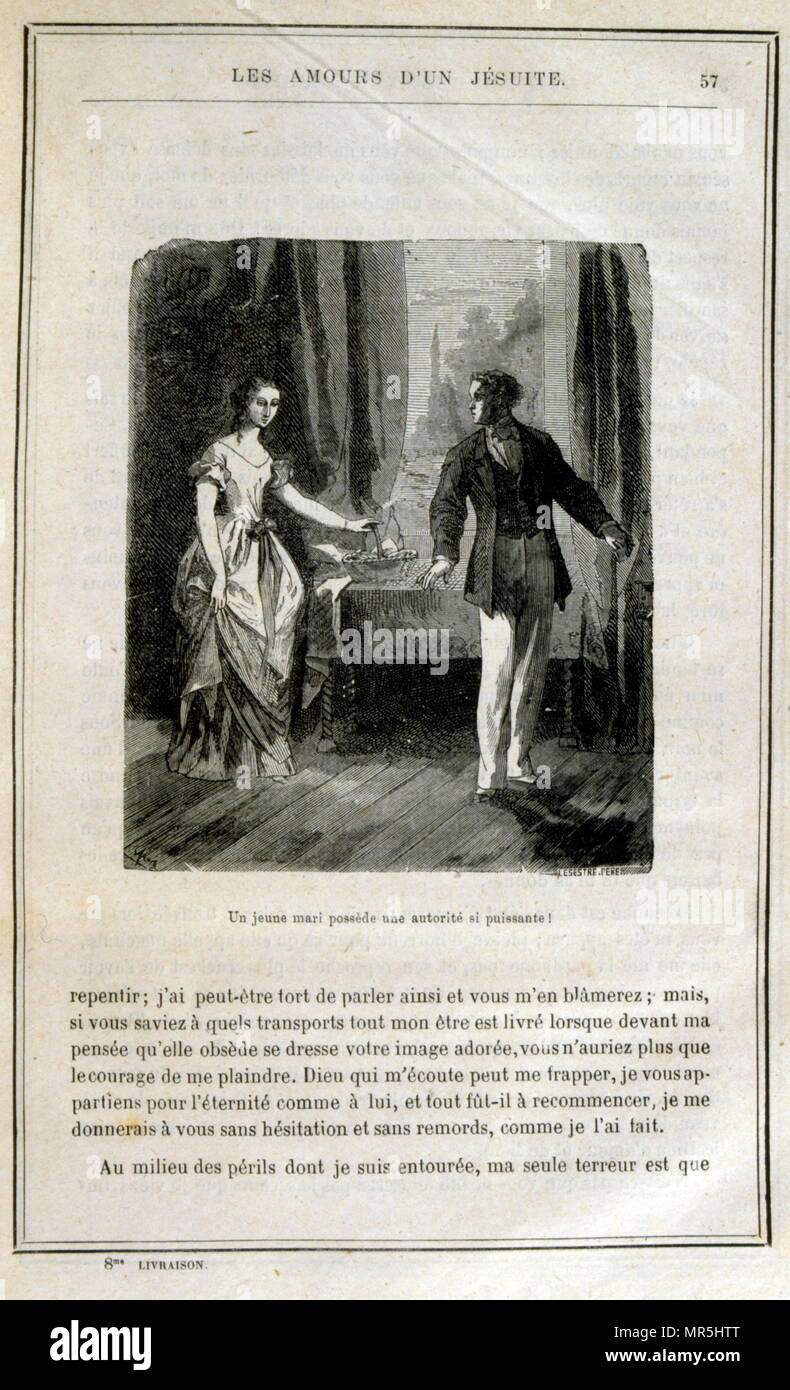 Abbildung von Les Amours d'un Jesuit: histoire vraie (Die liebt eines Jesuiten: Eine wahre Geschichte) von Gustave Graux. (1837-1899). Stockfoto Abbildung von Les Amours d'un Jesuit: histoire vraie (Die liebt eines Jesuiten: Eine wahre Geschichte) von Gustave Graux. (1837-1899). Stockfoto