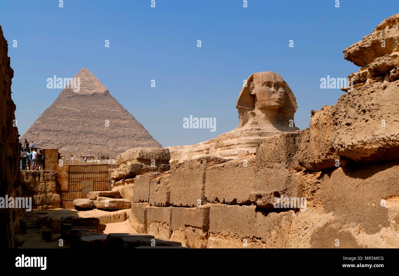 Great Pyramid Giza Sphinx Egypt Stockfotos Great Pyramid Giza