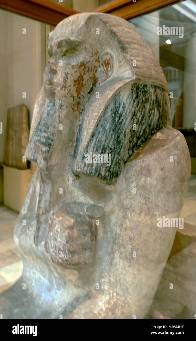 Malte Kalkstein Statue von Djoser. König Djoser (Djeser und Zoser) war eine antike ägyptische Pharao Der 3.dynastie im Alten Reich und der Gründer dieser Epoche. Er ist auch unter dem Namen Tosorthros Hellenisierten (von Manetho) und Sesorthos (von Eusebius). original bekannt. Stockfoto