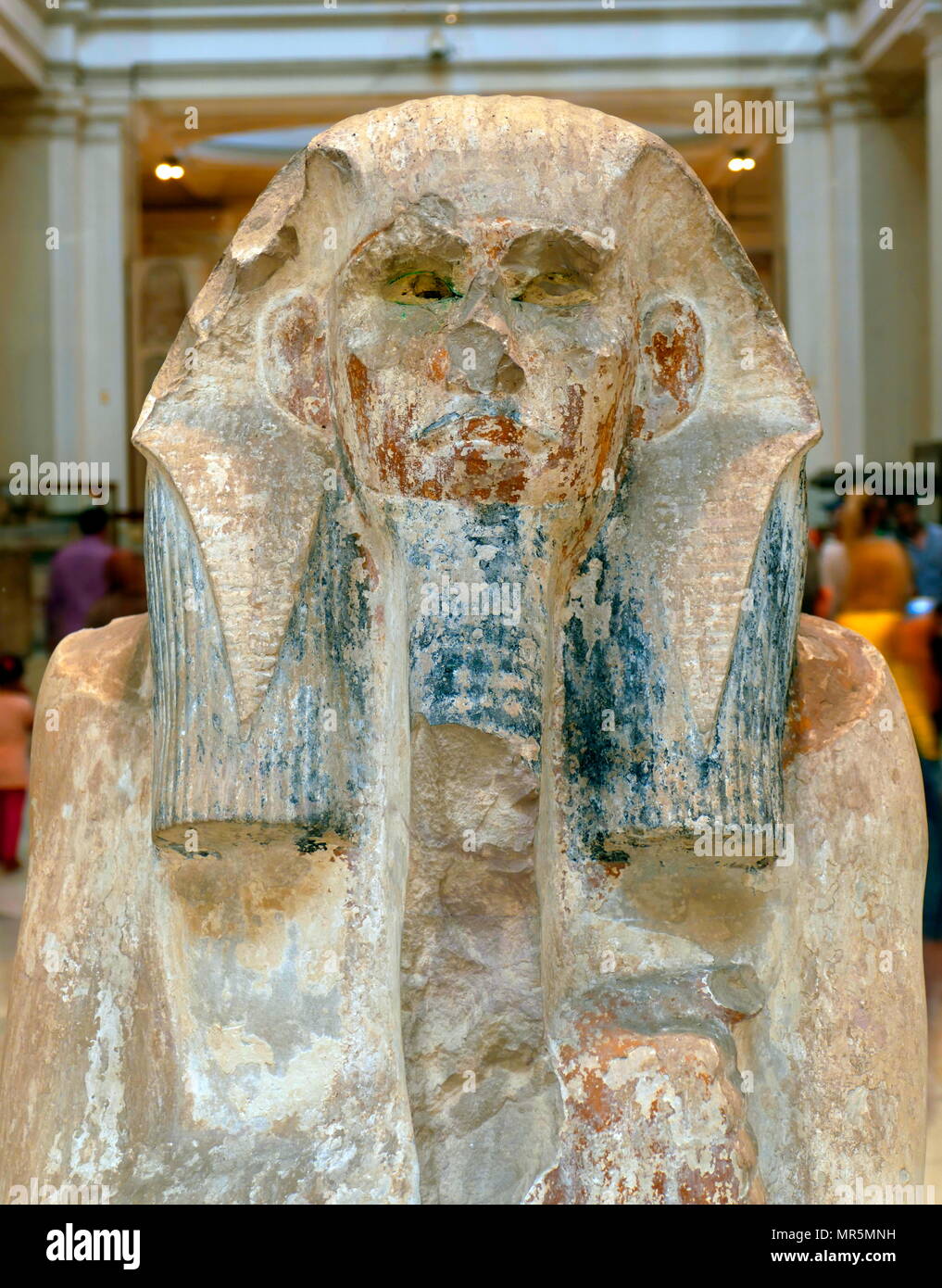 Malte Kalkstein Statue von Djoser. König Djoser (Djeser und Zoser) war eine antike ägyptische Pharao Der 3.dynastie im Alten Reich und der Gründer dieser Epoche. Er ist auch unter dem Namen Tosorthros Hellenisierten (von Manetho) und Sesorthos (von Eusebius). original bekannt. Stockfoto