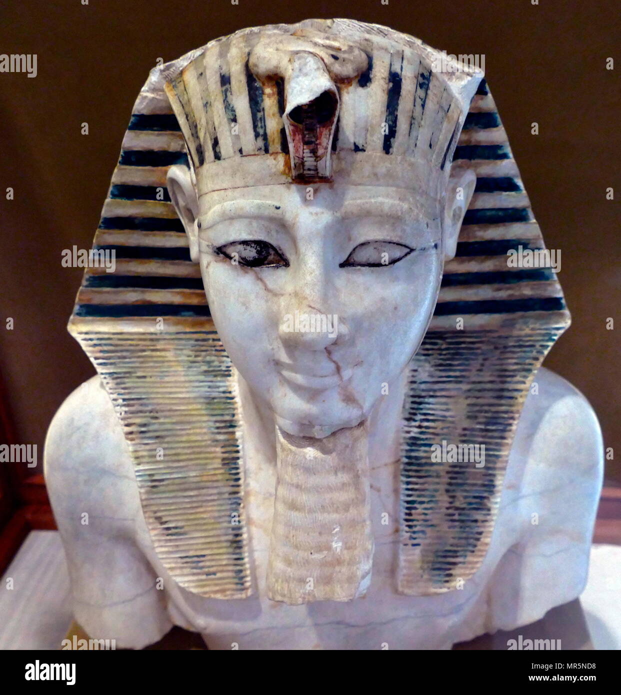 Leiter des Tutmosis III; Alabaster; 18. Dynastie; Neues Reich. Gefunden am Totentempel von Mentuhotep II. in Deir el Bahri, Ägypten. Stockfoto