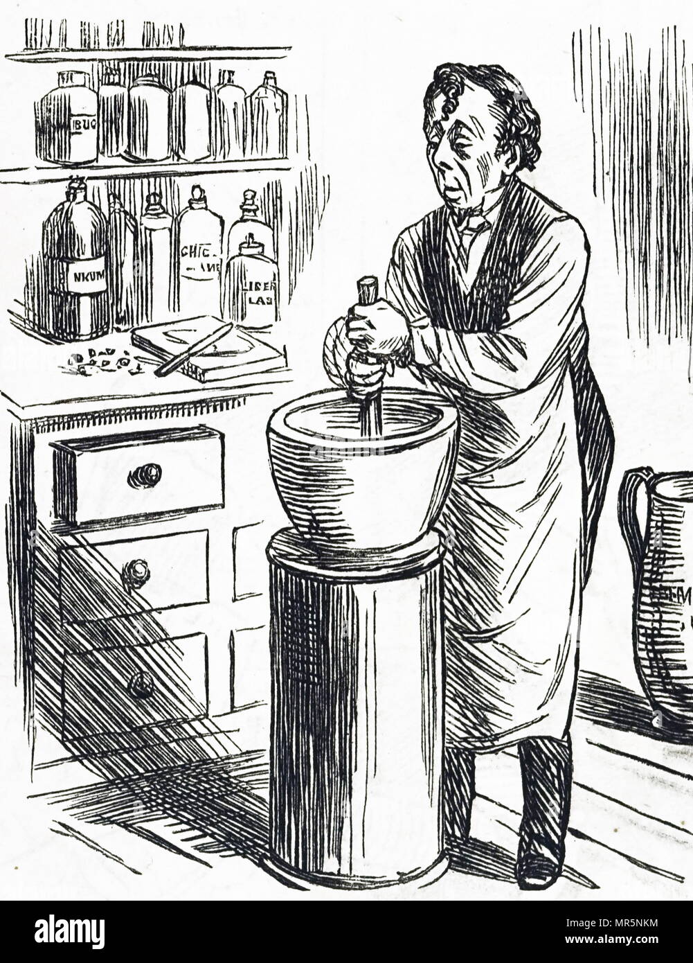 Cartoon, Benjamin Disraeli (1804-1881) ein britischer Staatsmann der Konservativen Partei und zweimal diente als Premierminister des Vereinigten Königreichs. Vom 19. Jahrhundert Stockfoto