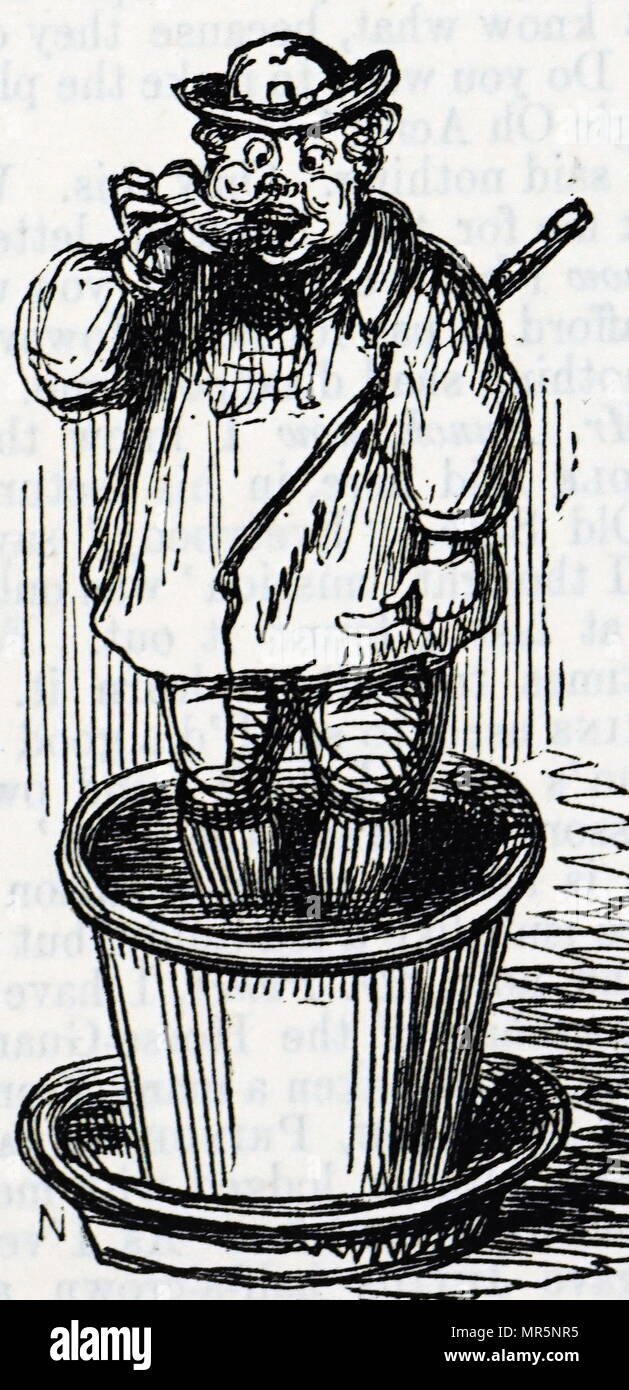 Cartoon kommentierte die Lebensbedingungen der Englischen Landarbeiter - ein Plädoyer für die englischen Landarbeiter sowie die Bäume in der PINERY in Kew Gardens untergebracht werden. Vom 19. Jahrhundert Stockfoto