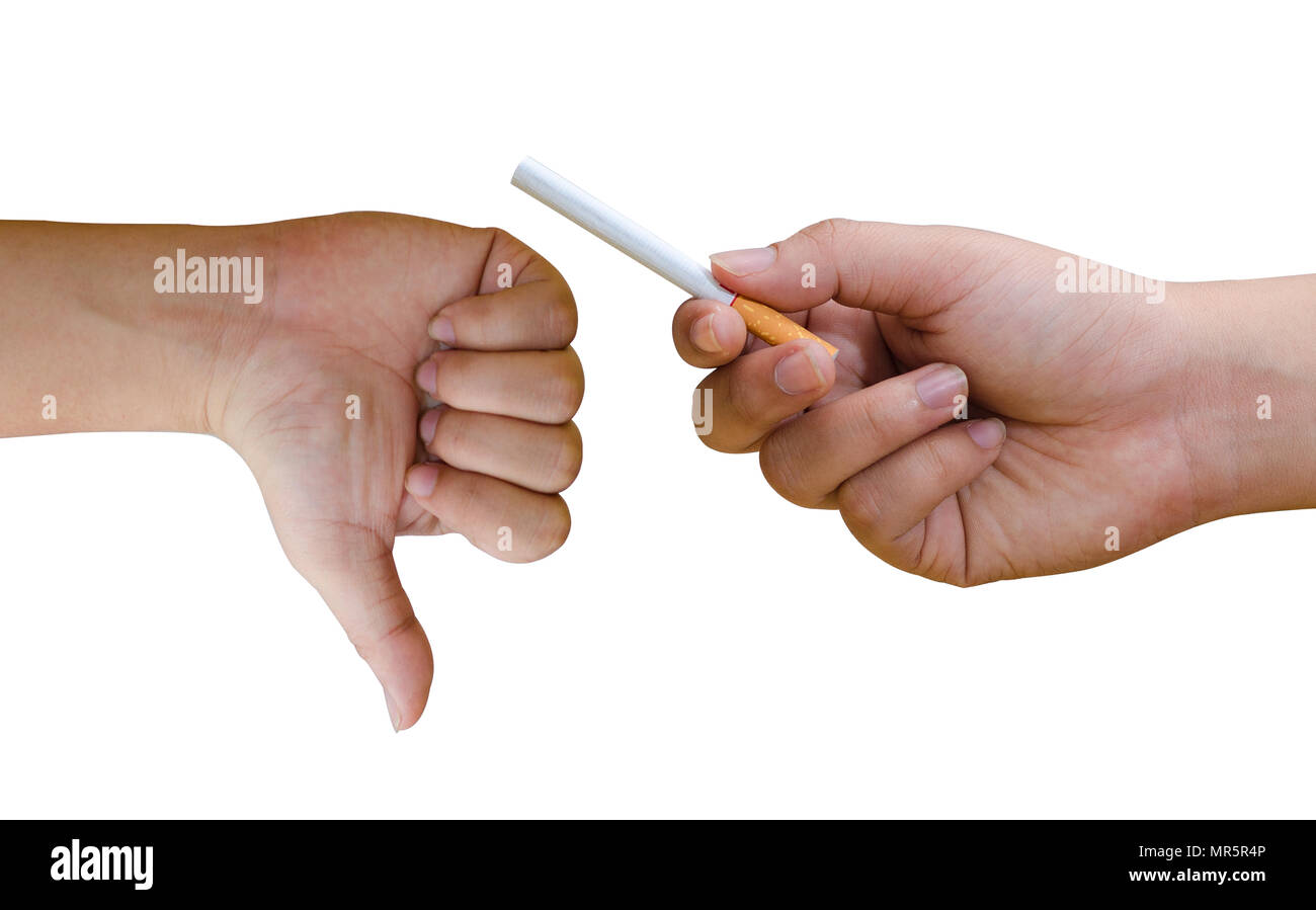 Weltnichtrauchertag Männer Zigarettenpause und einer Zigarette senden Stockfoto