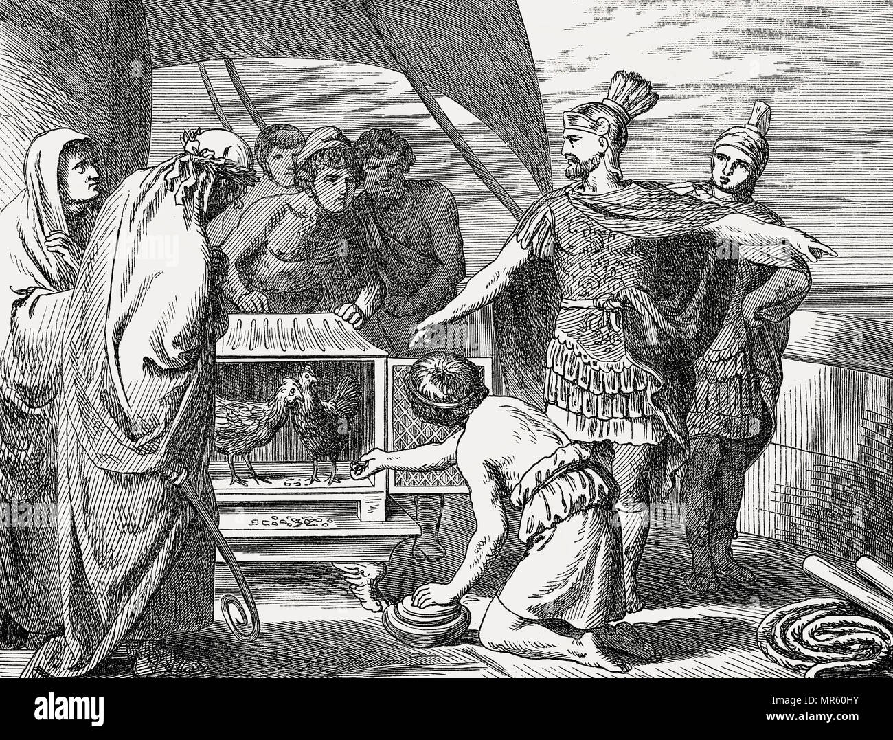 Publius Claudius Pulcher, ein römischer Politiker, das Ignorieren der