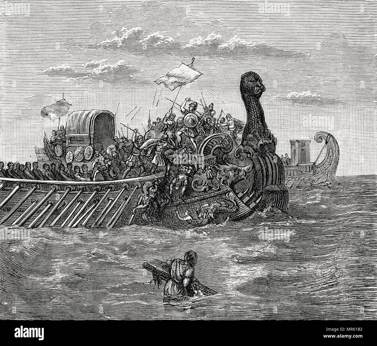 Eine Seeschlacht im alten Rom Stockfoto