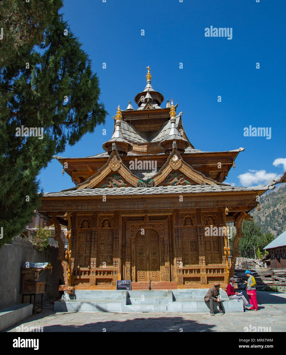 Ein Dorf Tempel in Sangla Valley (Himachal Pradesh, Indien) Stockfoto