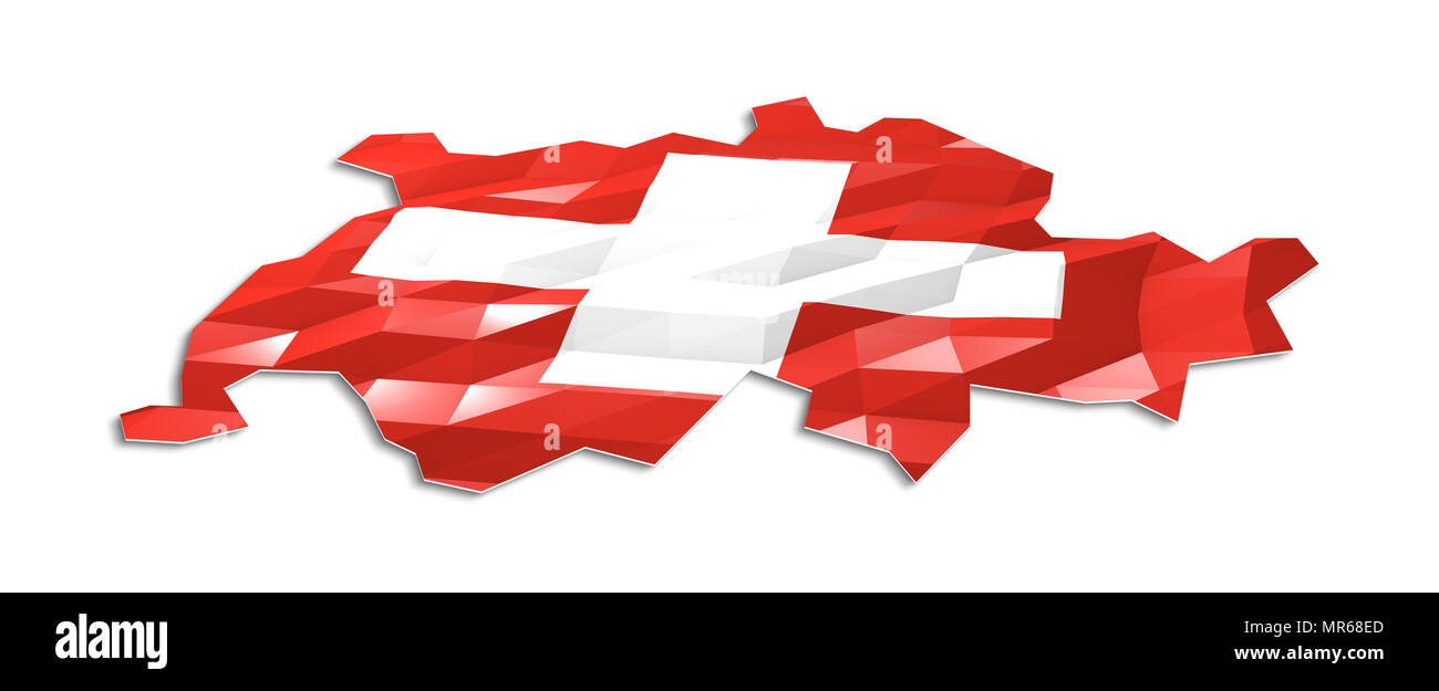3d Map Illustration Switzerland Flag Stockfotos und -bilder Kaufen - Alamy