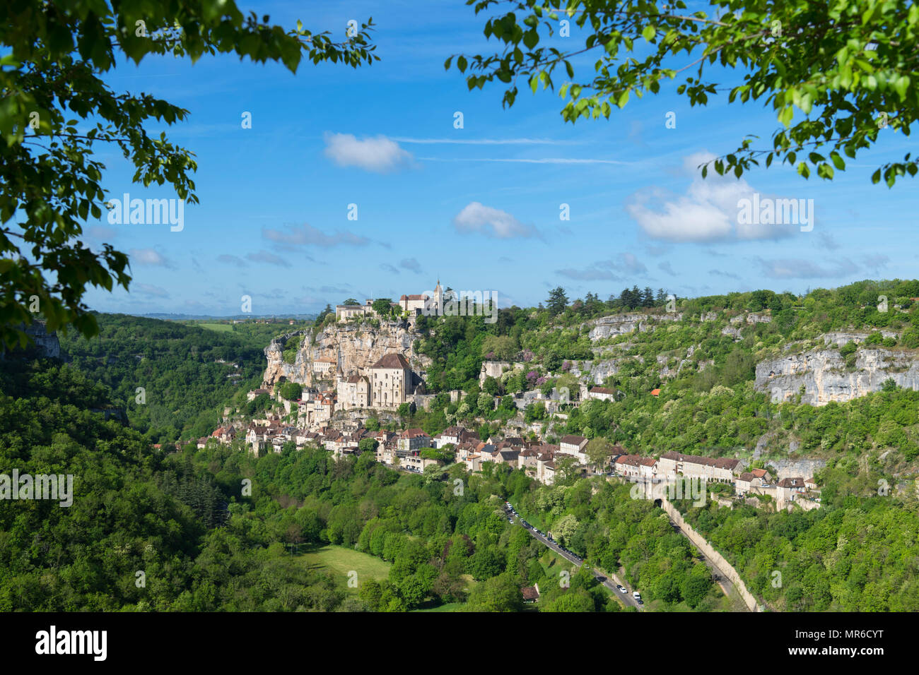 Blick auf die historische Stadt Rocamadour, Lot, Frankreich Stockfoto