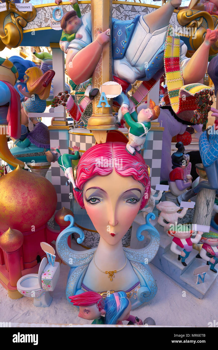 Fallas in Valencia beliebte Fest in Spanien Stockfoto