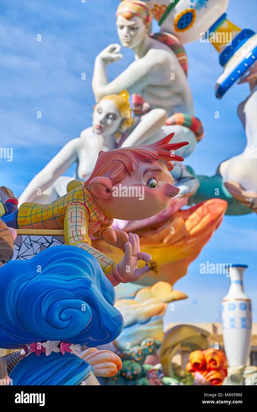 Fallas in Valencia beliebte Fest in Spanien Stockfoto
