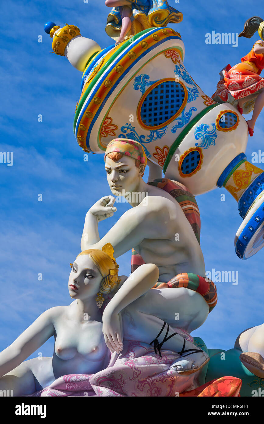 Fallas in Valencia beliebte Fest in Spanien Stockfoto