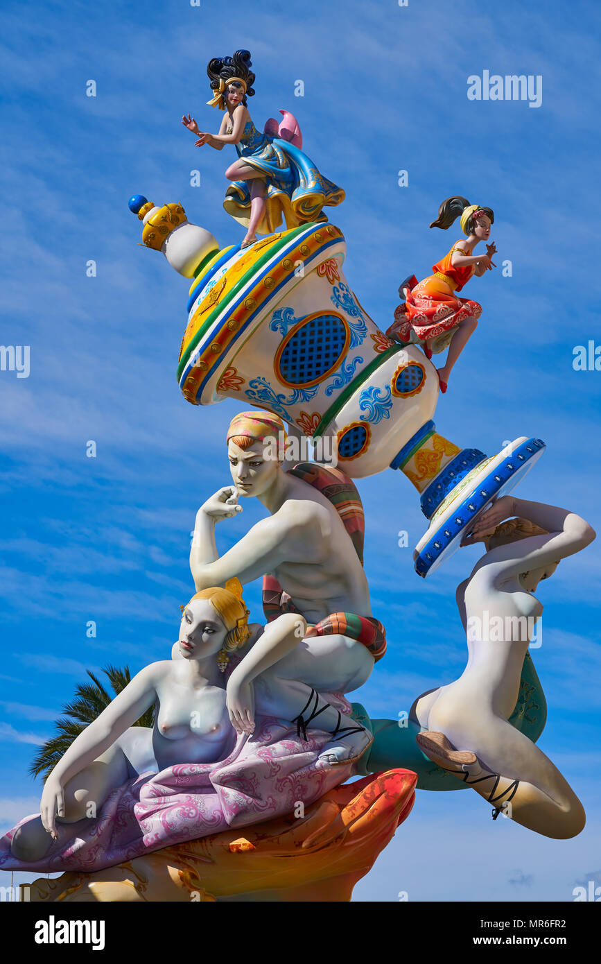 Fallas in Valencia beliebte Fest in Spanien Stockfoto