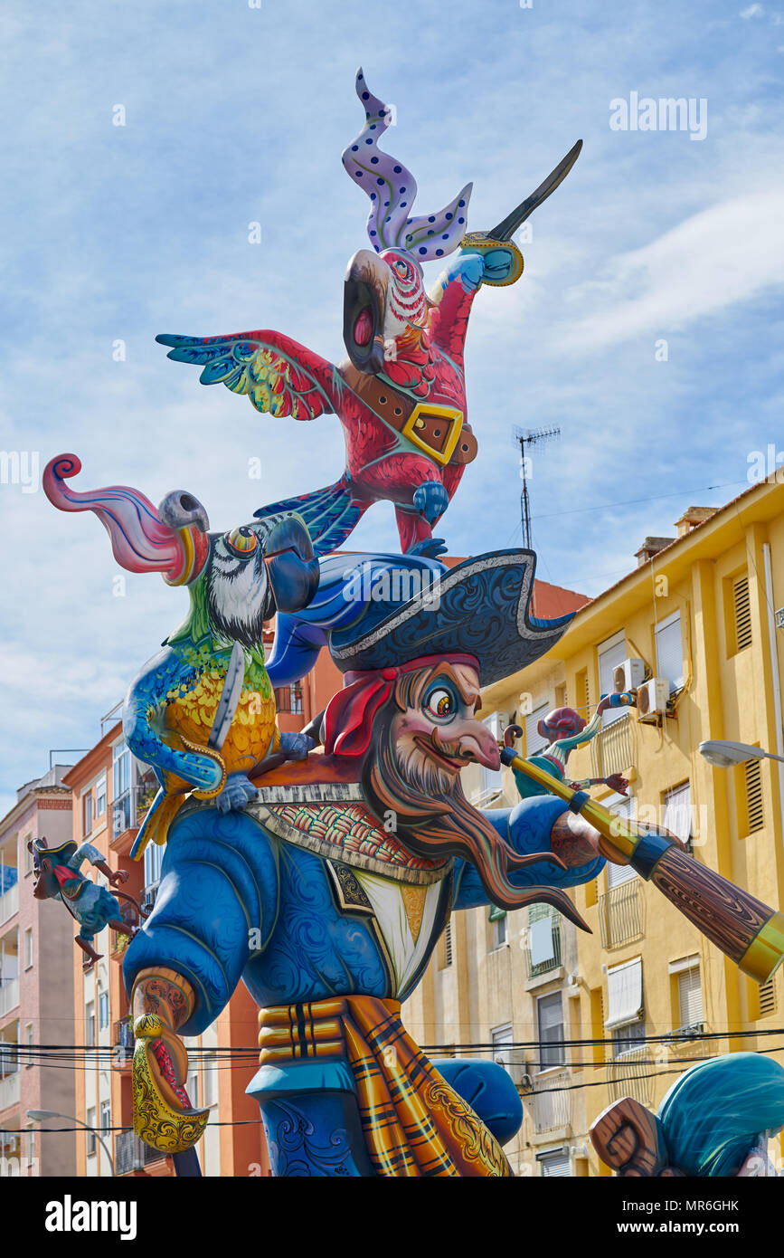 Fallas in Valencia beliebte Fest in Spanien Stockfoto