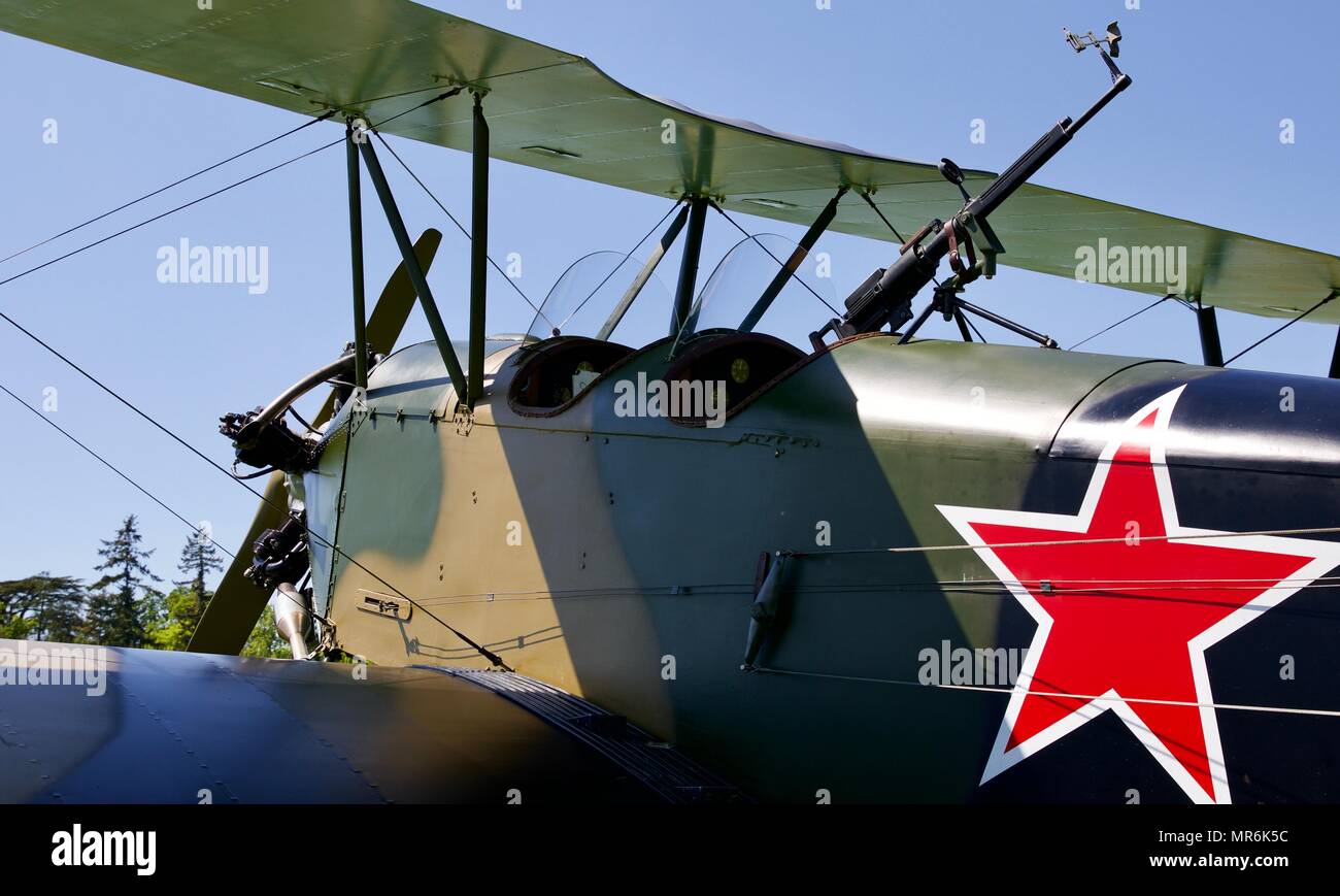 1944 Polikarpov Po-2-sowjetischen Doppeldecker, entworfen von Nikolai Polikarpov und Spitznamen Kukuruznik jetzt Teil der Shuttleworth Collection, Old Warden Stockfoto