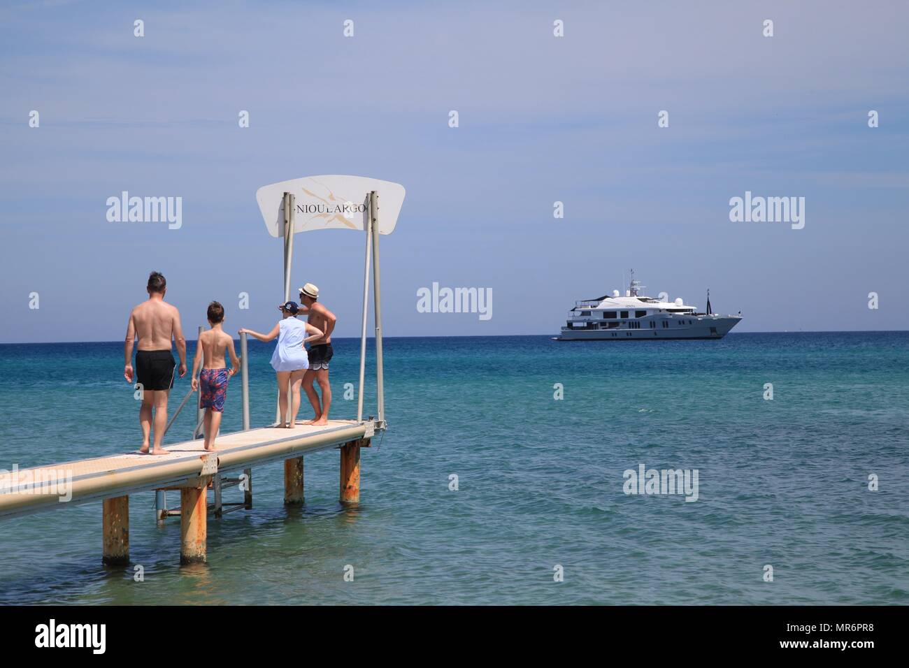 Strand von Pampelonne, St Tropez, Var, Frankreich Stockfoto